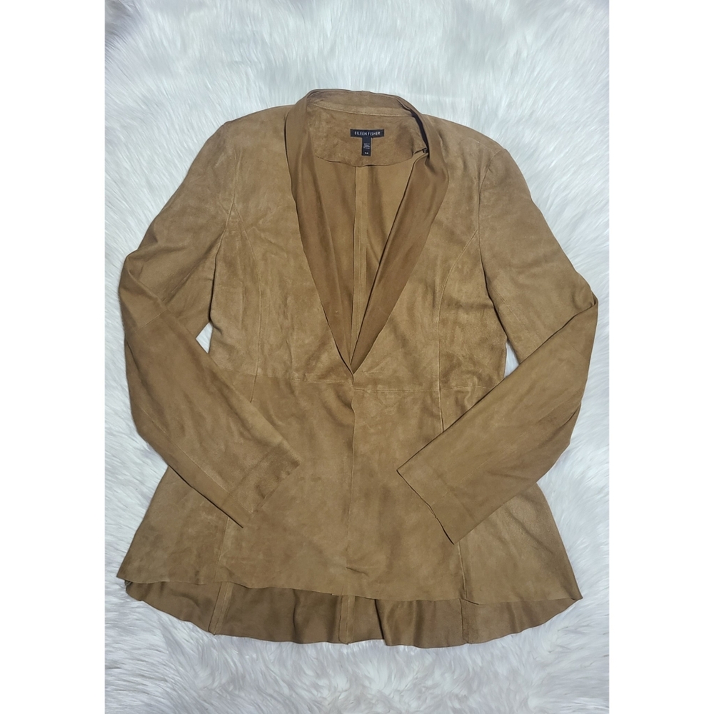 Eileen Fisher|Suede Open Front Jacket, Small - image 3